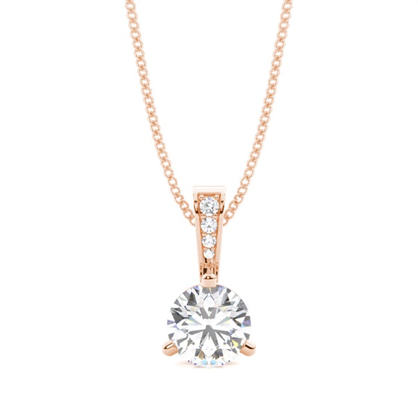 3 Prong Setting Solitaire Pendant
