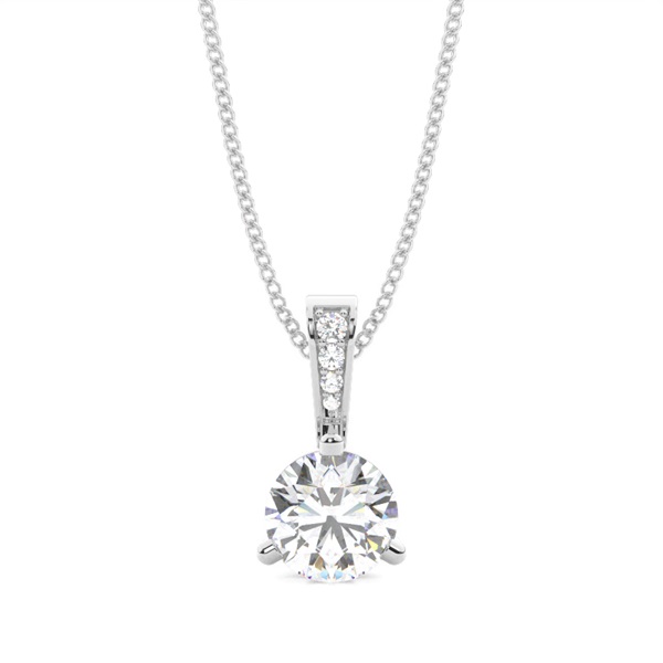 3 Prong Setting Solitaire Pendant