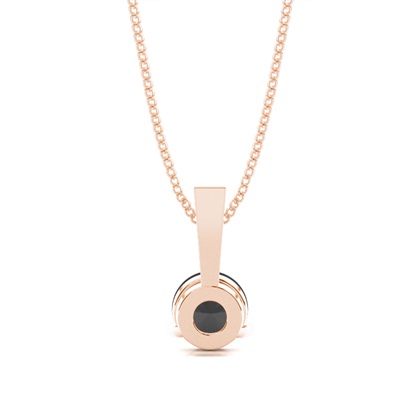 3 Krappenfassung runder Solitär-Anhänger mit schwarzem Diamant