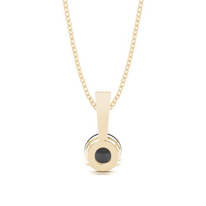 3 Krappenfassung runder Solitär-Anhänger mit schwarzem Diamant