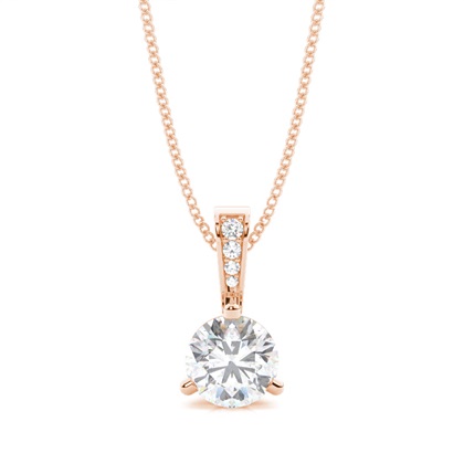 3 Prong Setting Moissanite Solitaire Pendant