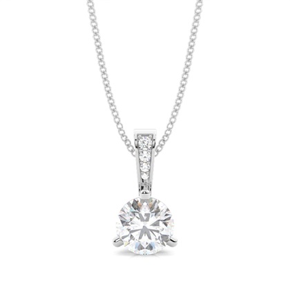 3 Prong Setting Moissanite Solitaire Pendant