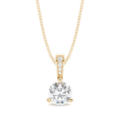 3 Prong Setting Moissanite Solitaire Pendant