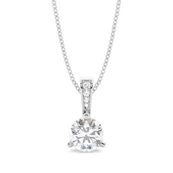 3 Prong Setting Moissanite Solitaire Pendant