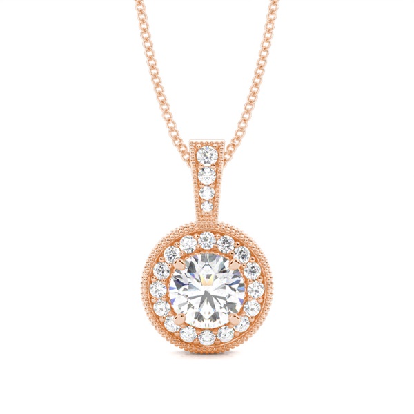 4 Prong Setting Halo Pendant
