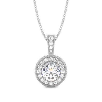 4 Prong Setting Halo Pendant