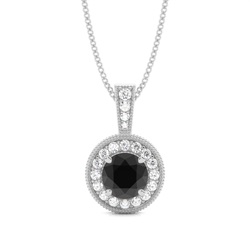 4 Prong Setting Halo Black Diamond Pendant