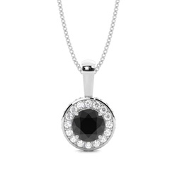 Multi schwarze Diamant  Anhänger in einer Krappenfassung