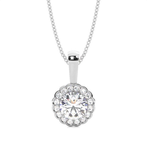 4 Prong Setting Halo Pendant