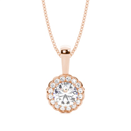 4 Prong Setting Halo Pendant