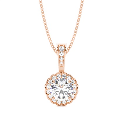 4 Prong Setting Halo Pendant