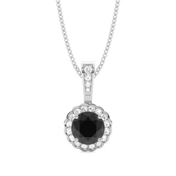 Schwarzer Diamant Halo Anhänger