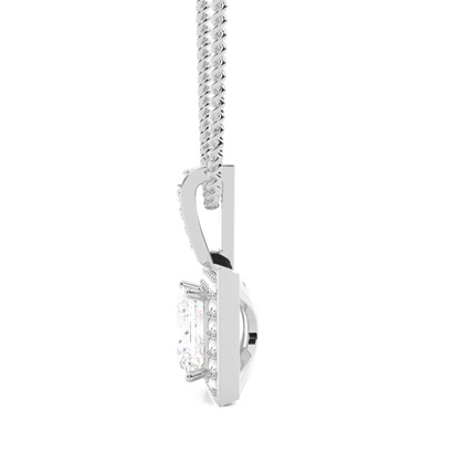 Princess Cut Diamond Pendant Necklaces