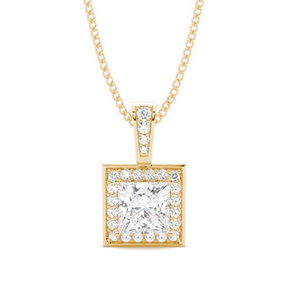 Princess Cut Diamond Pendants
