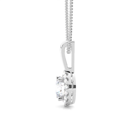 4 Prong Setting Moissanite Halo Pendant