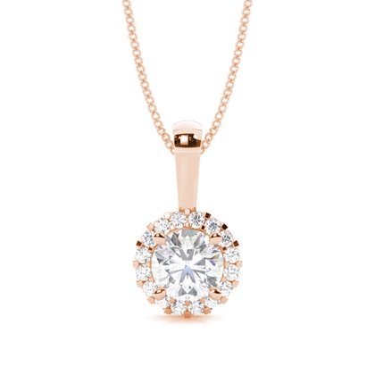 4 Prong Setting Moissanite Halo Pendant