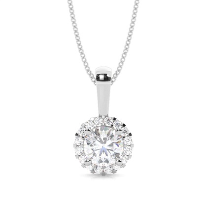 4 Prong Setting Moissanite Halo Pendant