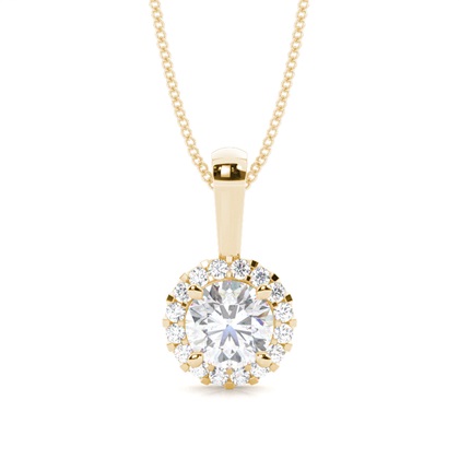 4 Prong Setting Moissanite Halo Pendant