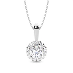 4 Prong Setting Moissanite Halo Pendant