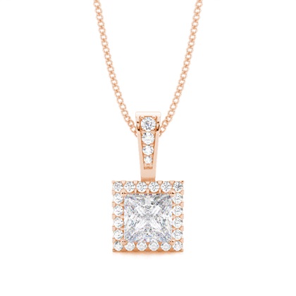 4 Prong Setting Moissanite Halo Pendant