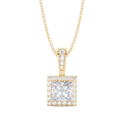 4 Prong Setting Moissanite Halo Pendant