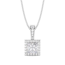 4 Prong Setting Moissanite Halo Pendant