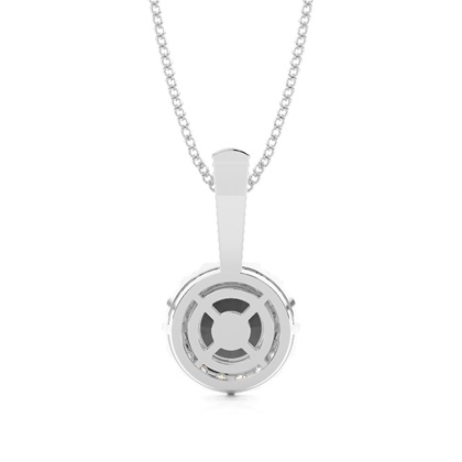 Halo-Anhänger mit rundem schwarzen Diamanten