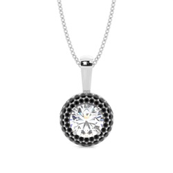 4 Prong Setting Black Diamond Halo Pendant