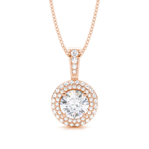 4 Prong Setting Moissanite Halo Pendant