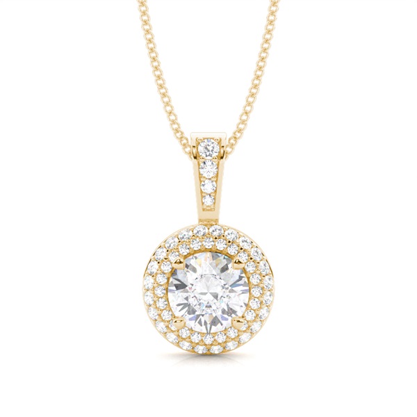 4 Prong Setting Moissanite Halo Pendant