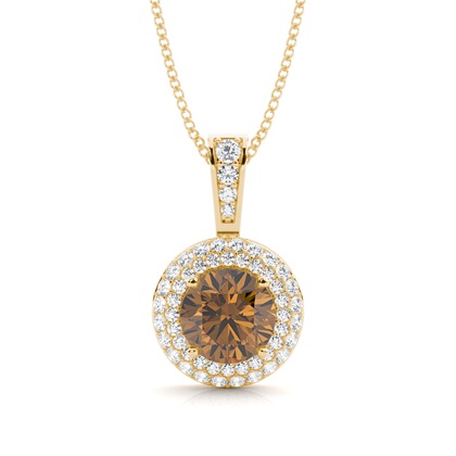 Yellow Gold Champagne Diamond Pendants