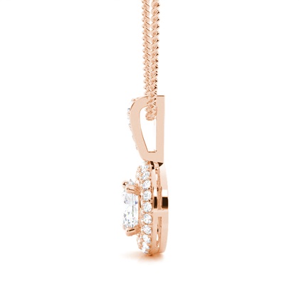 4 Prong Rahmen Moissanit Halo Anhänger