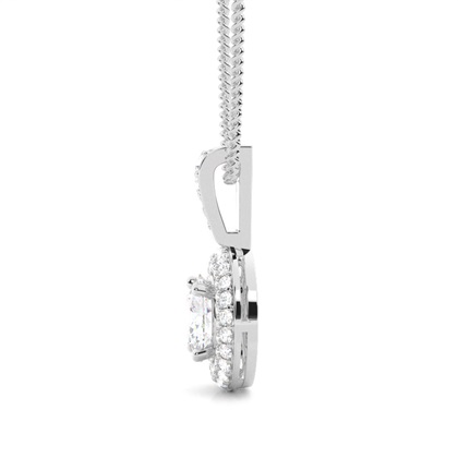 4 Prong Rahmen Moissanit Halo Anhänger