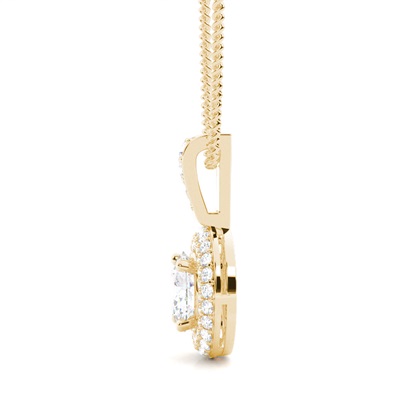 4 Prong Rahmen Moissanit Halo Anhänger