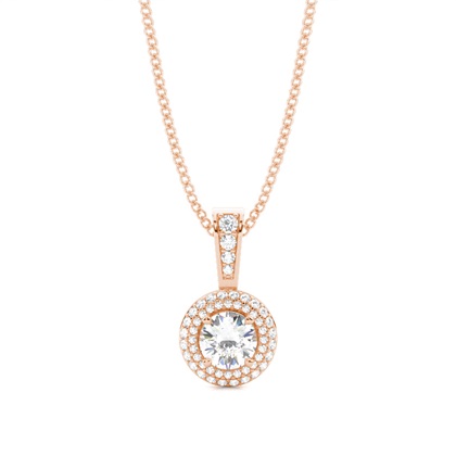 Round Diamond Halo Diamond Pendants