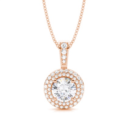 4 Prong Setting Moissanite Halo Pendant