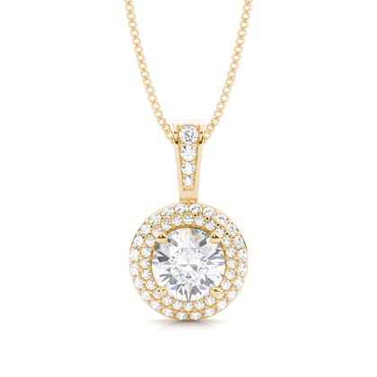 4 Prong Setting Moissanite Halo Pendant