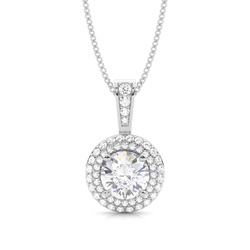 4 Prong Setting Moissanite Halo Pendant