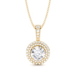 4 Prong Setting Moissanite Halo Pendant