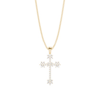 Yellow Gold Cross Diamond Pendants
