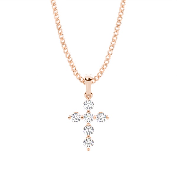 2 Prong Setting Cross Pendant