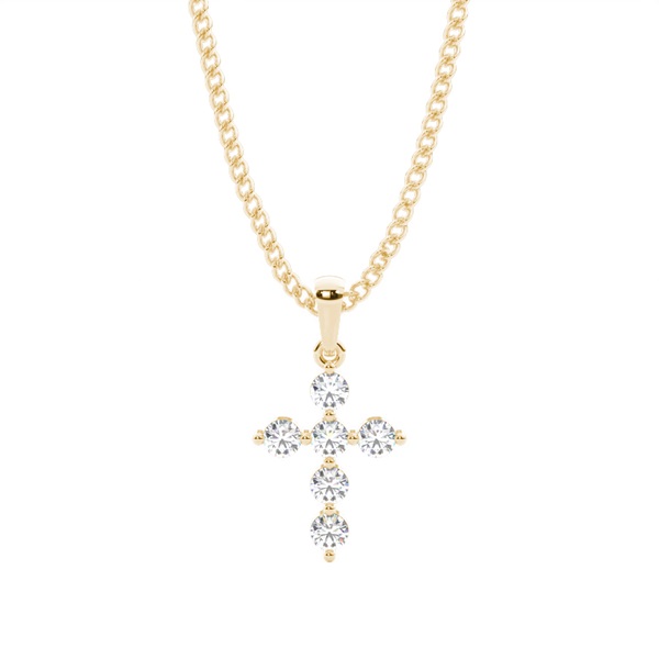 2 Prong Setting Cross Pendant