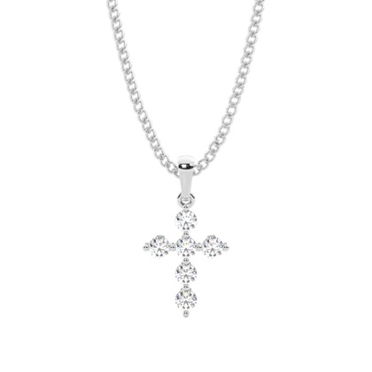 2 Prong Setting Cross Pendant