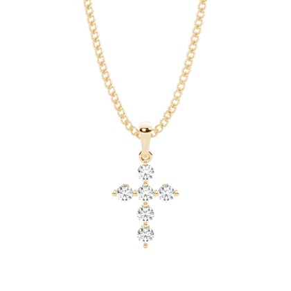 Yellow Gold Cross Diamond Pendants