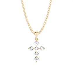 2 Prong Setting Cross Pendant