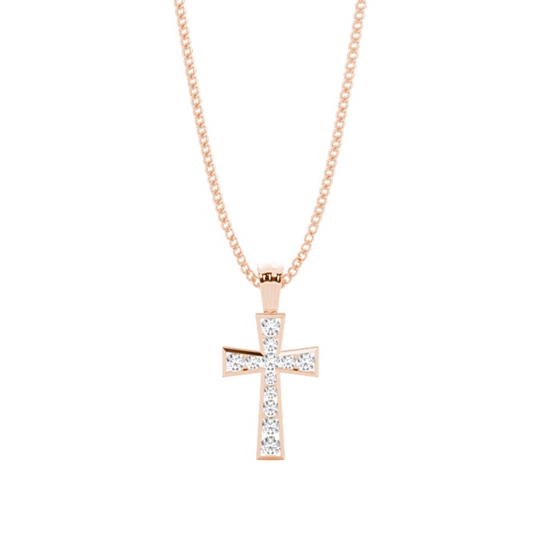 Channel Setting Cross Pendant