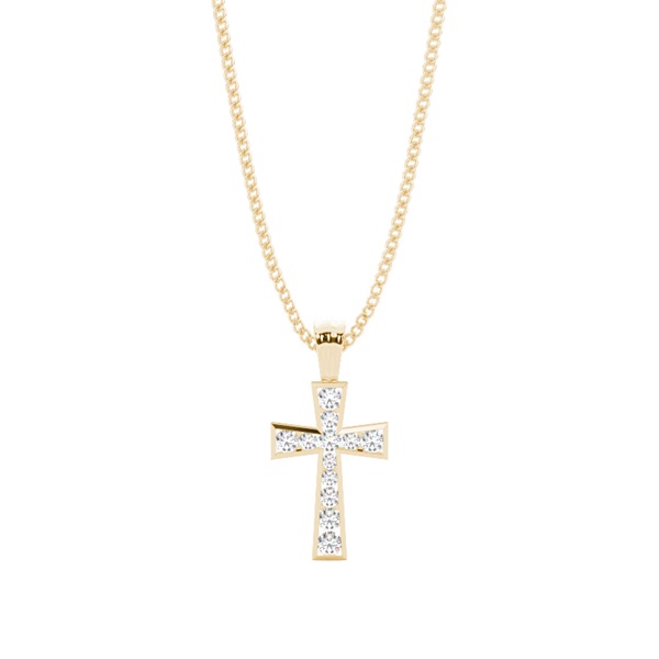 Channel Setting Cross Pendant