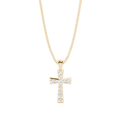 Yellow Gold Cross Diamond Pendants