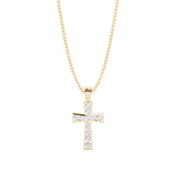 Channel Setting Cross Pendant