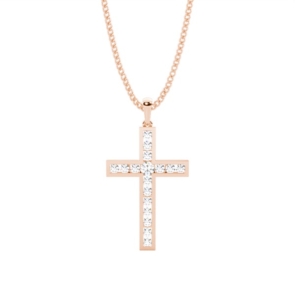 Channel Setting Cross Pendant